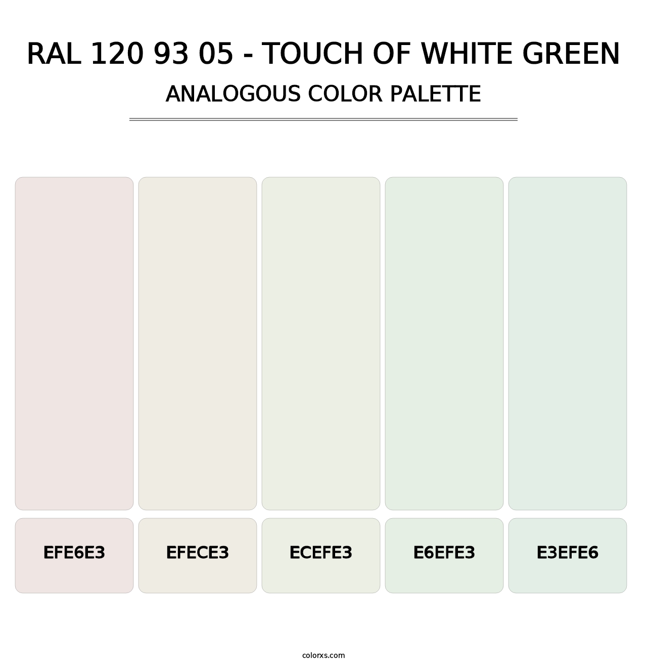 RAL 120 93 05 - Touch Of White Green - Analogous Color Palette