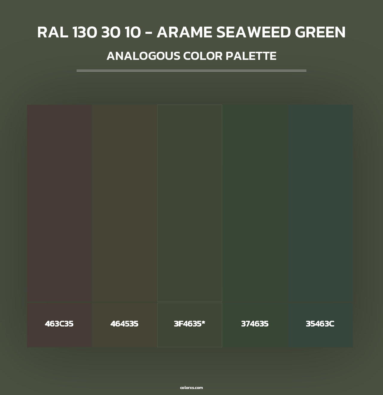 RAL 130 30 10 - Arame Seaweed Green - Analogous Color Palette