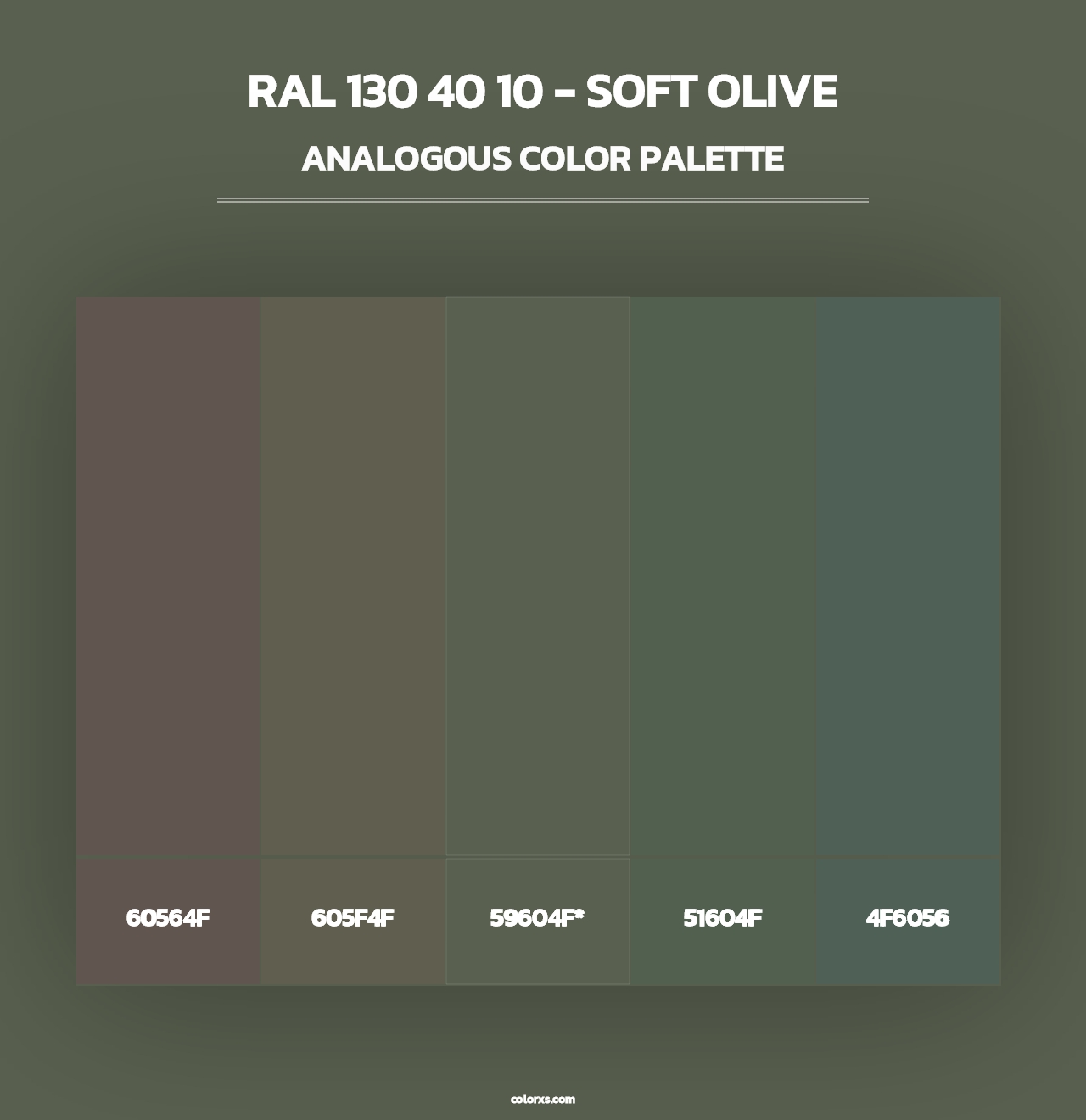 RAL 130 40 10 - Soft Olive - Analogous Color Palette