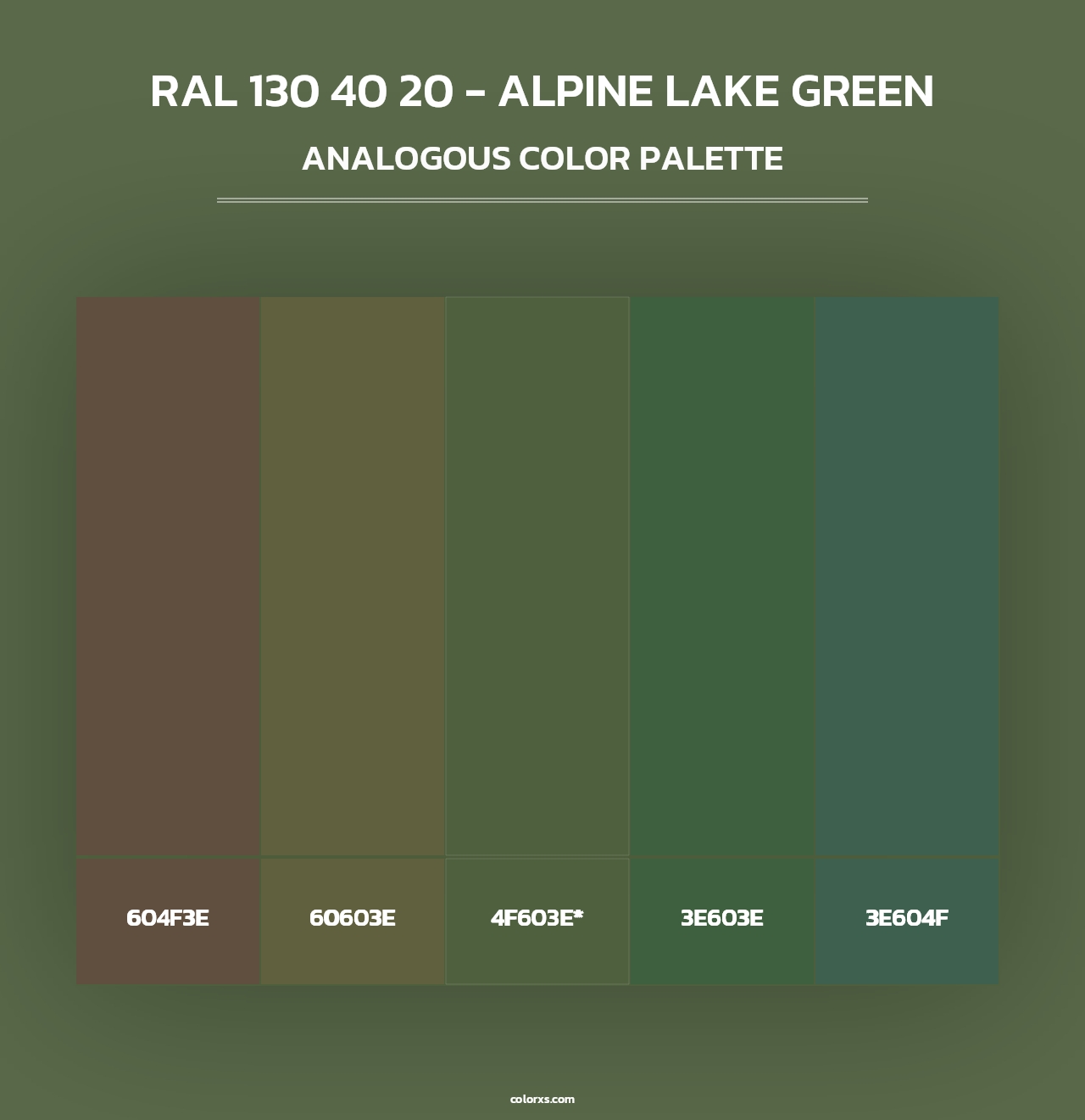 RAL 130 40 20 - Alpine Lake Green - Analogous Color Palette