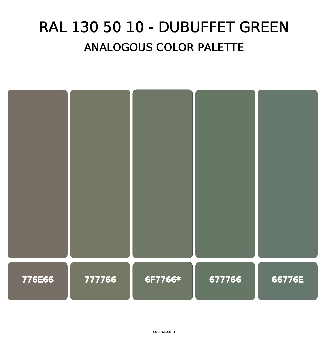 RAL 130 50 10 - Dubuffet Green - Analogous Color Palette