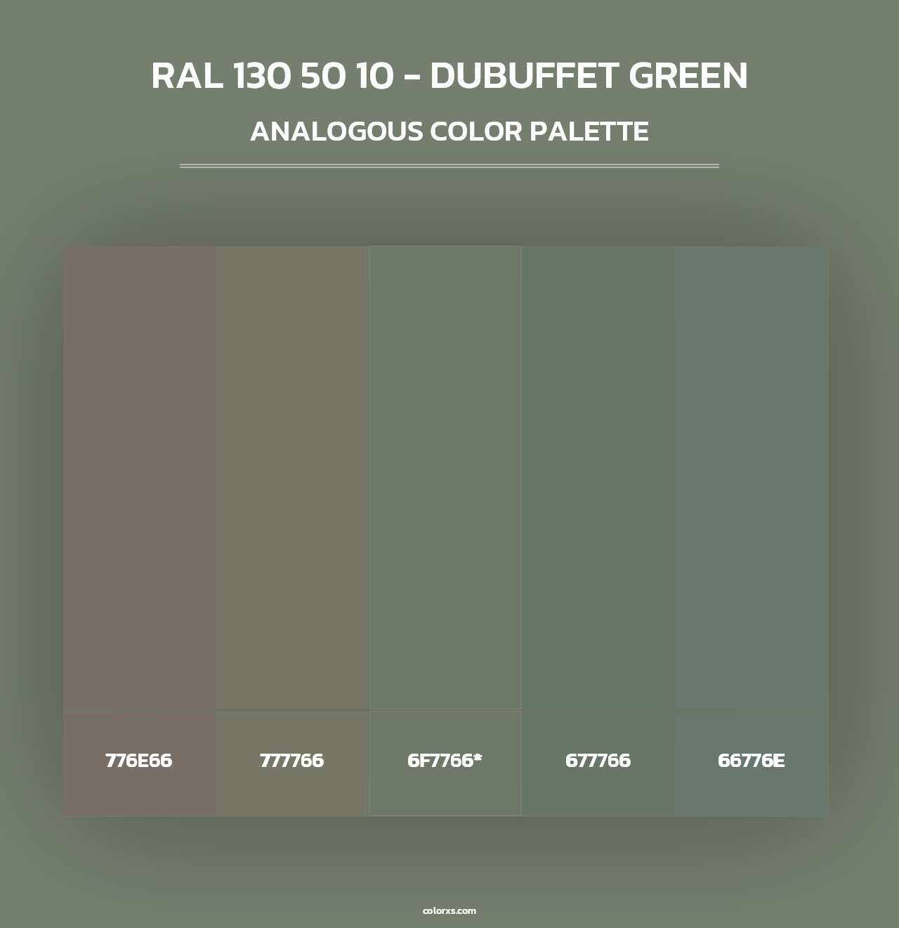 RAL 130 50 10 - Dubuffet Green - Analogous Color Palette