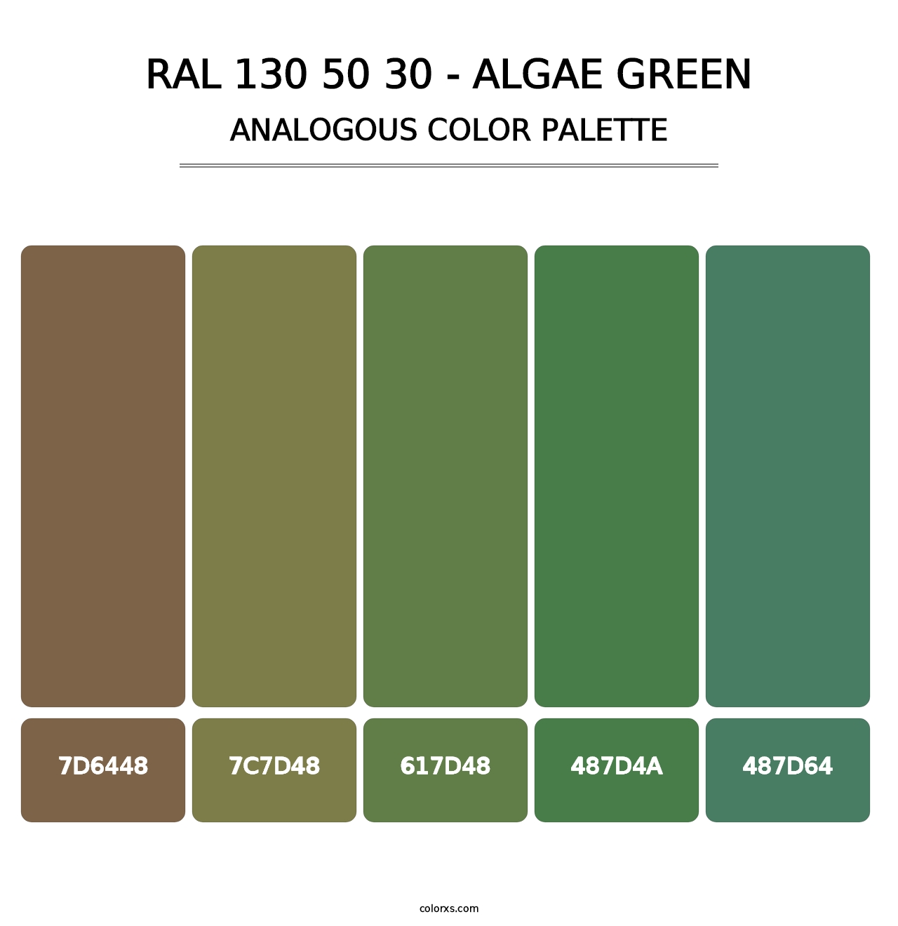 RAL 130 50 30 - Algae Green - Analogous Color Palette