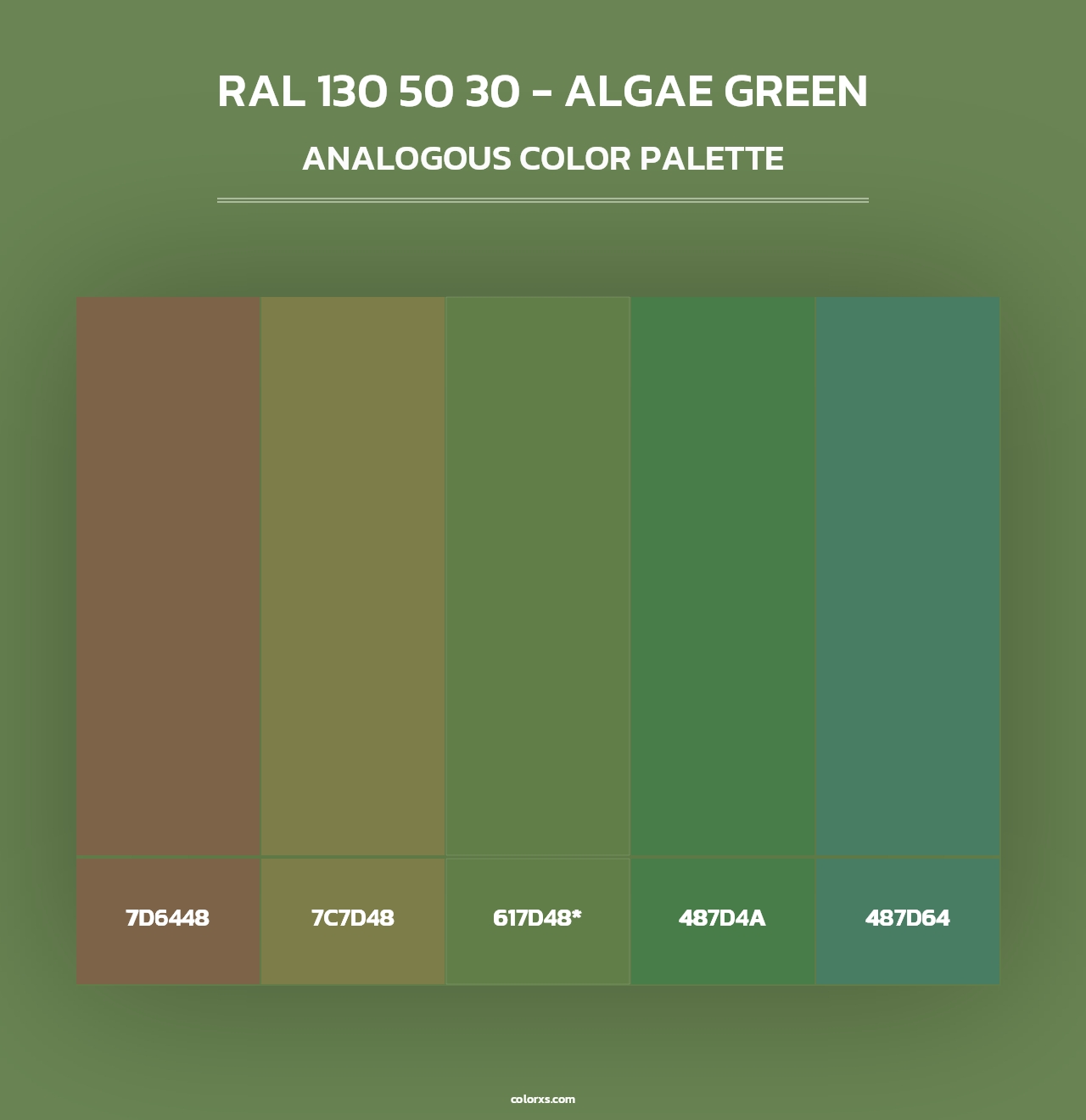 RAL 130 50 30 - Algae Green - Analogous Color Palette