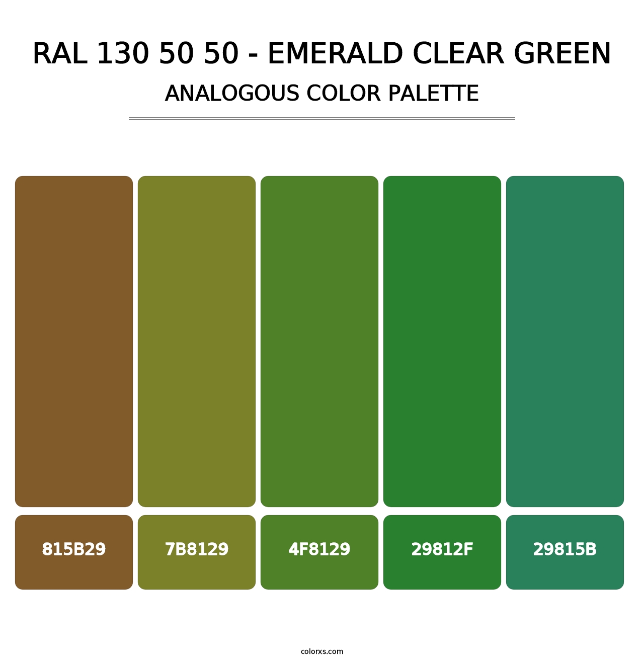 RAL 130 50 50 - Emerald Clear Green - Analogous Color Palette
