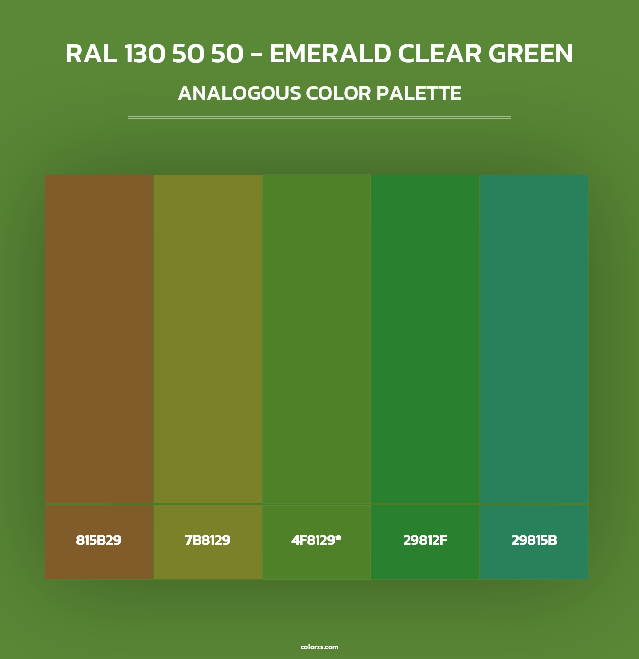 RAL 130 50 50 - Emerald Clear Green - Analogous Color Palette