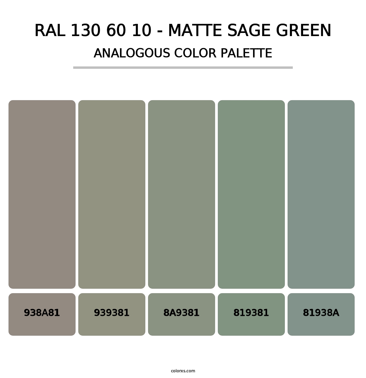 RAL 130 60 10 - Matte Sage Green - Analogous Color Palette