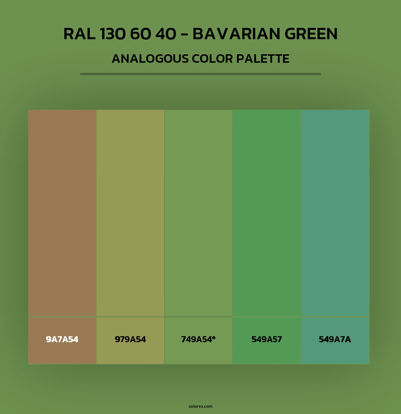 RAL 130 60 40 - Bavarian Green - Analogous Color Palette