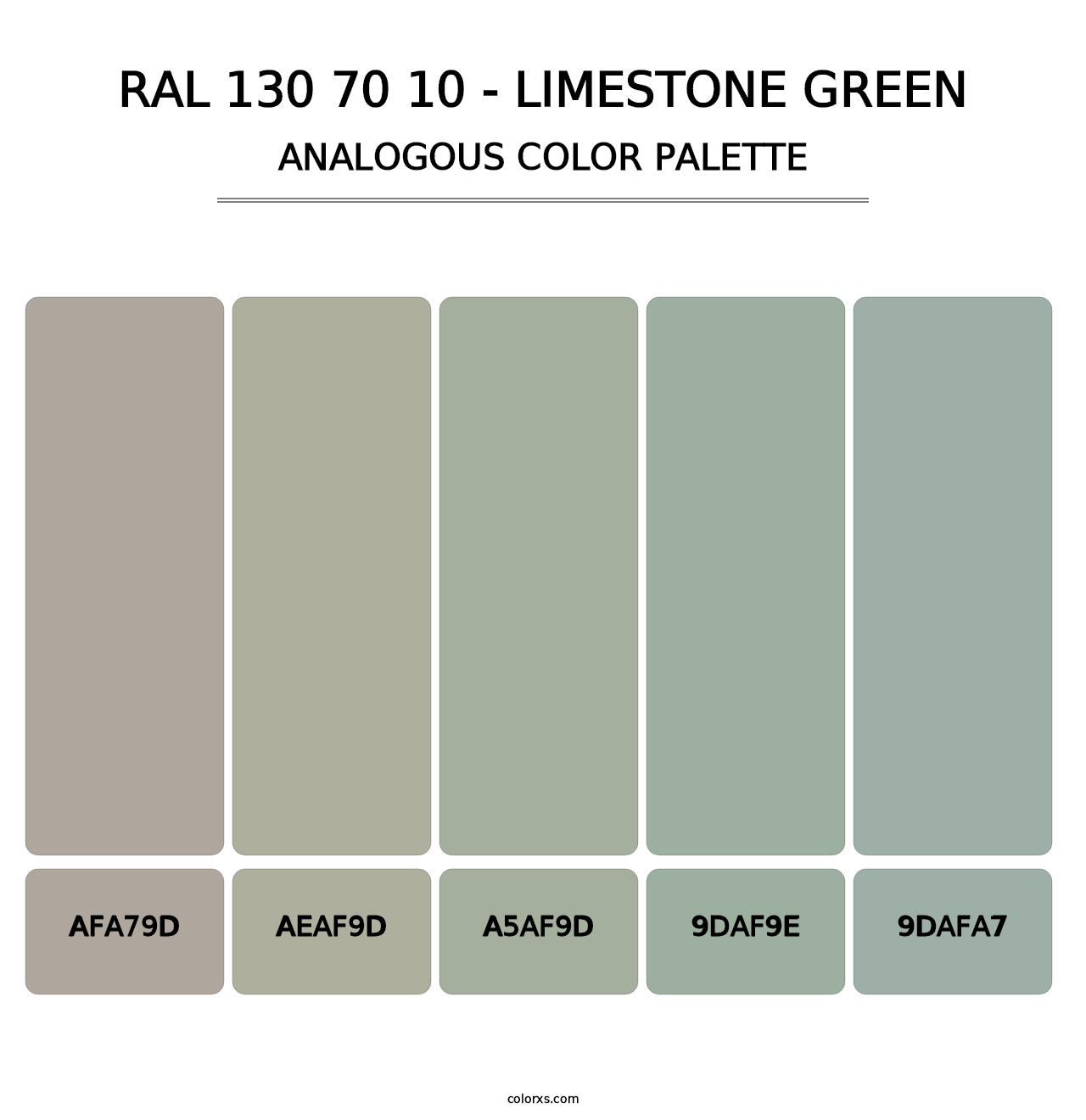 RAL 130 70 10 - Limestone Green - Analogous Color Palette