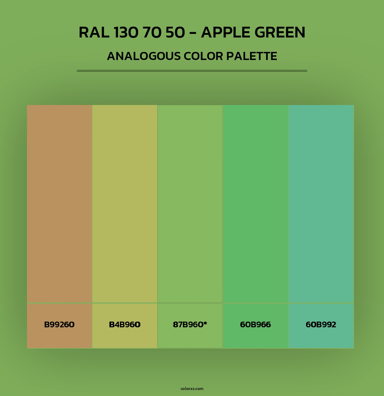 RAL 130 70 50 - Apple Green - Analogous Color Palette
