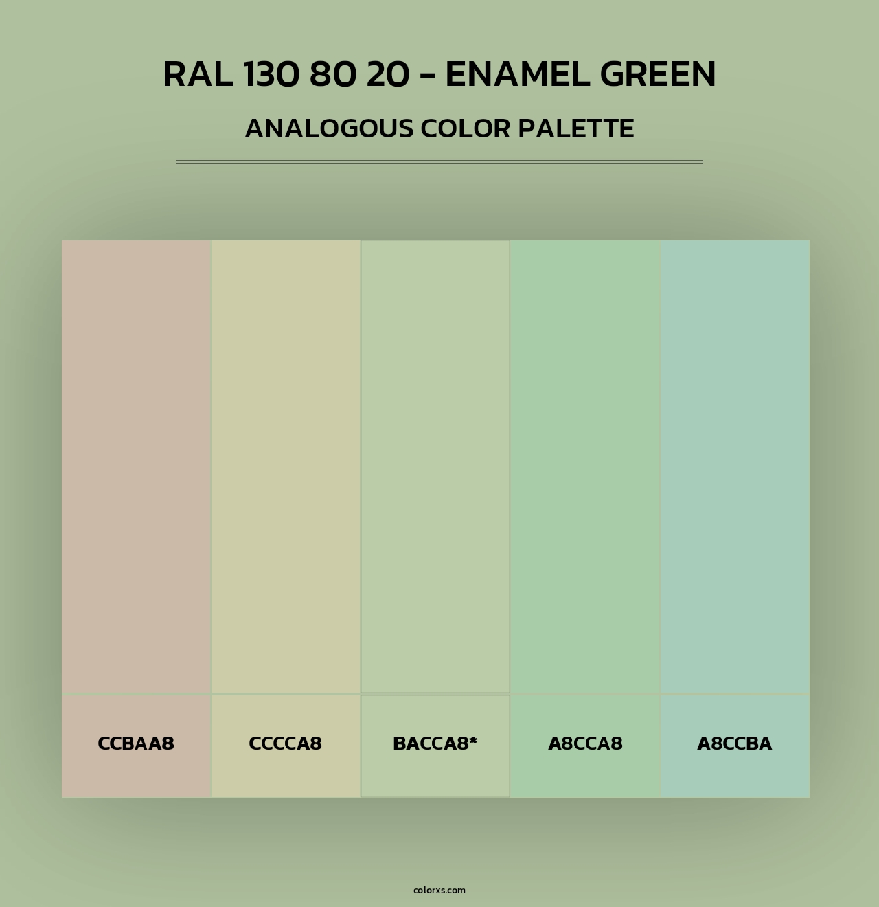 RAL 130 80 20 - Enamel Green - Analogous Color Palette