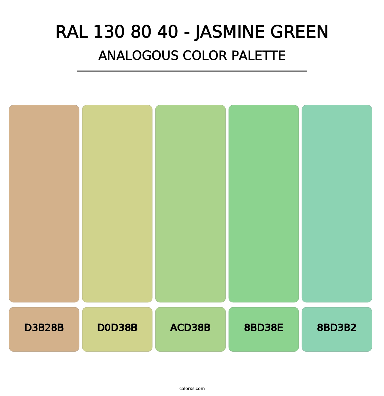 RAL 130 80 40 - Jasmine Green - Analogous Color Palette