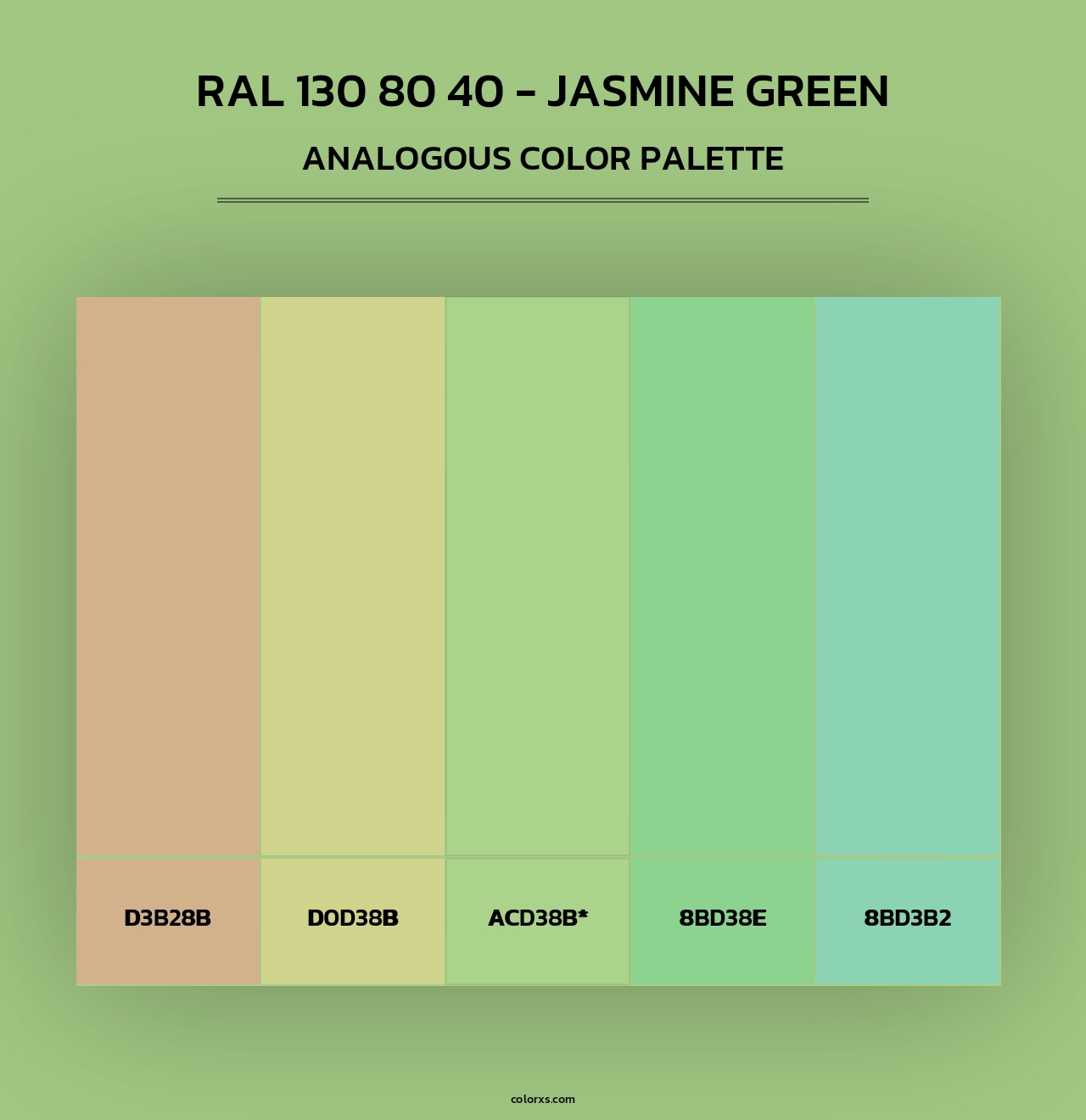 RAL 130 80 40 - Jasmine Green - Analogous Color Palette