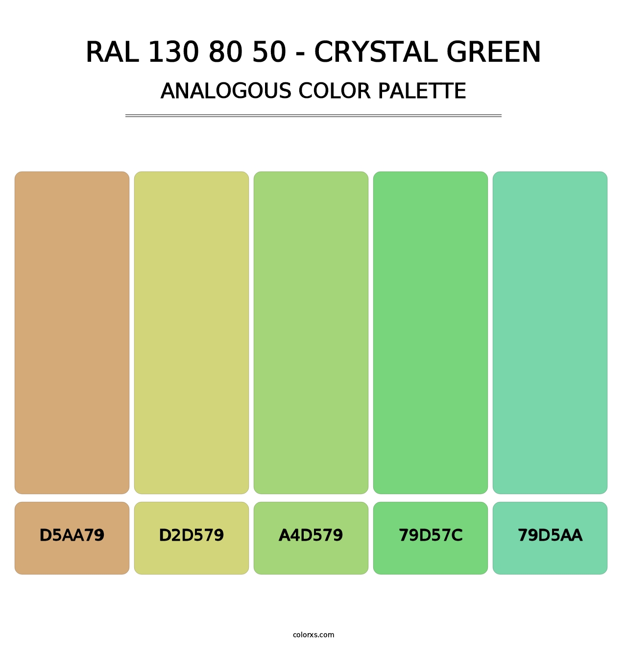 RAL 130 80 50 - Crystal Green - Analogous Color Palette