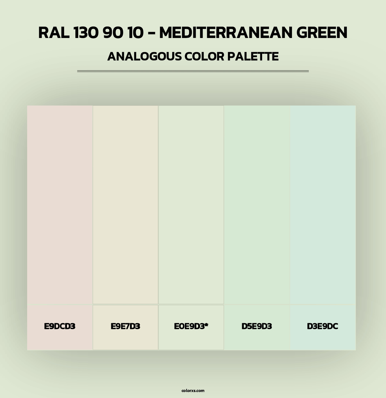 RAL 130 90 10 - Mediterranean Green - Analogous Color Palette