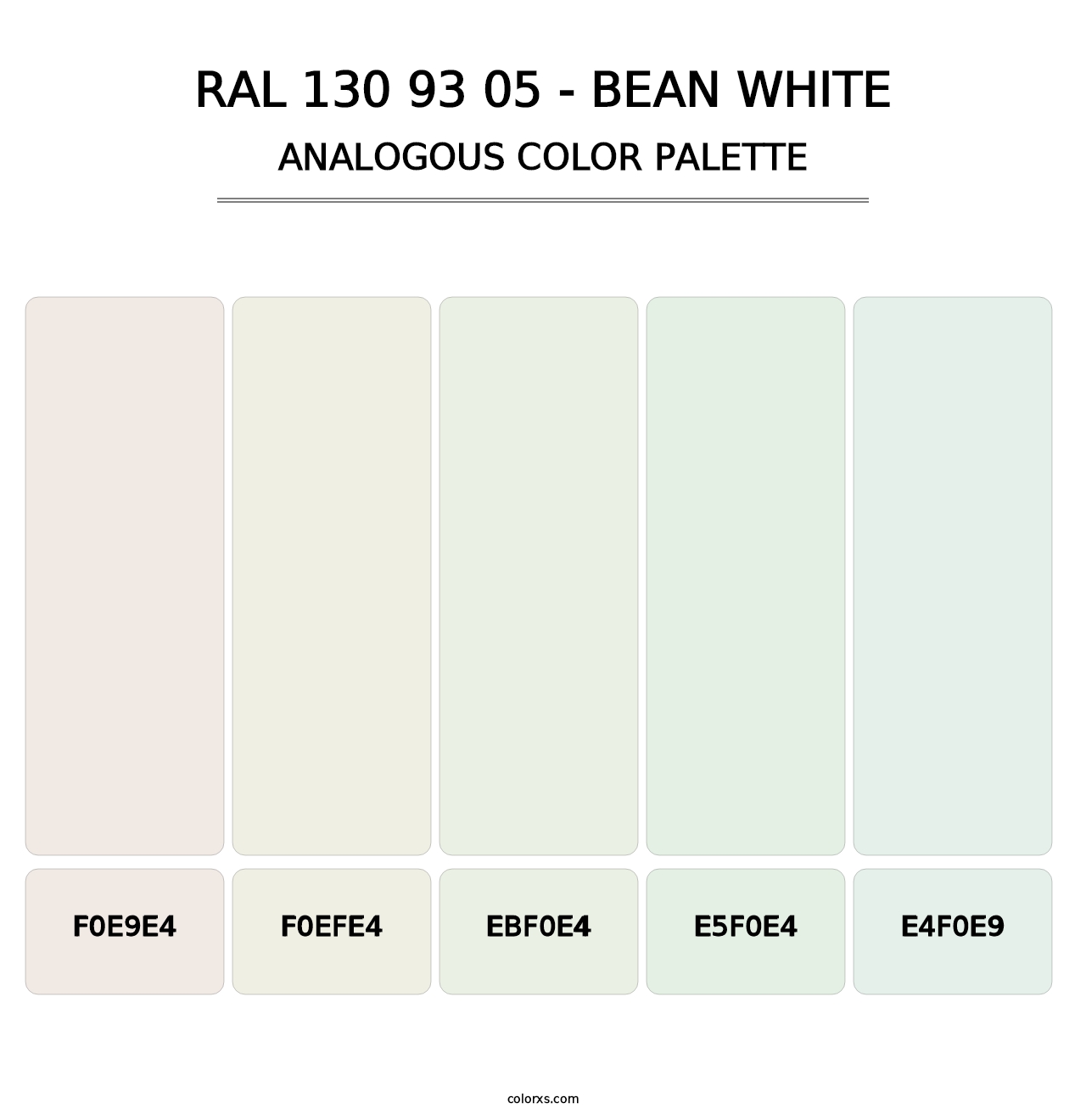 RAL 130 93 05 - Bean White - Analogous Color Palette