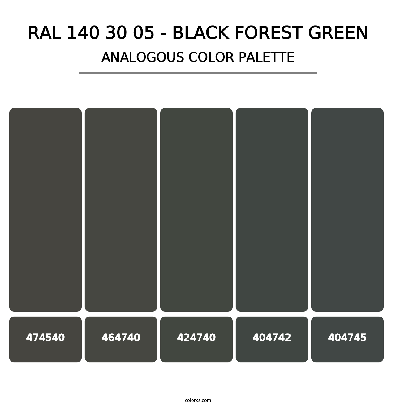 RAL 140 30 05 - Black Forest Green - Analogous Color Palette