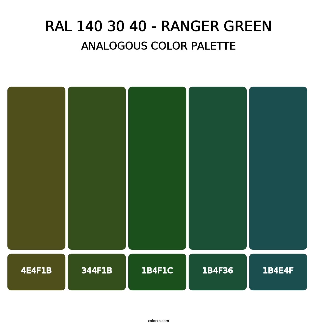 RAL 140 30 40 - Ranger Green - Analogous Color Palette