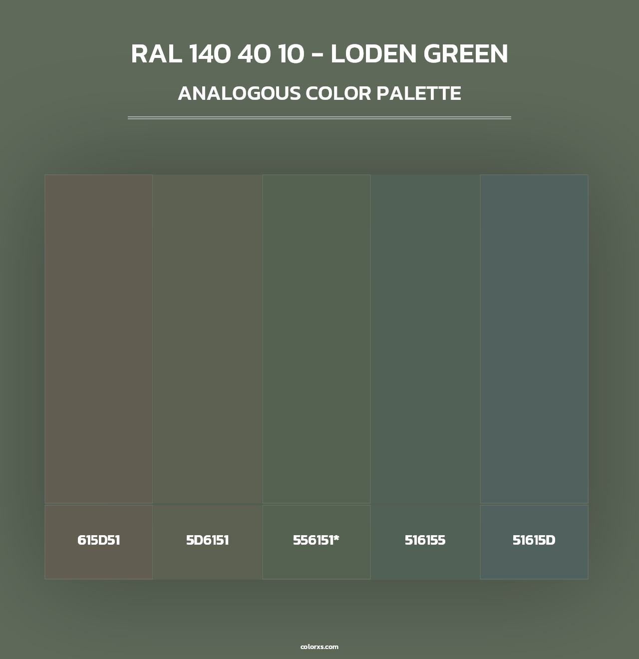 RAL 140 40 10 - Loden Green - Analogous Color Palette
