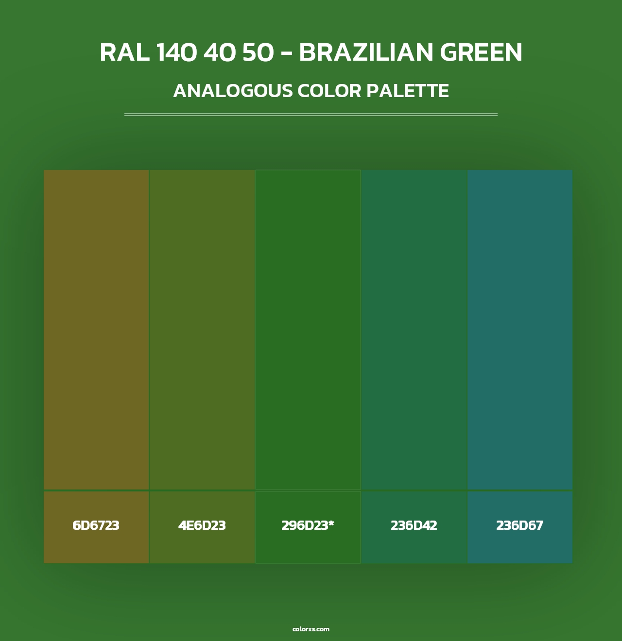 RAL 140 40 50 - Brazilian Green - Analogous Color Palette