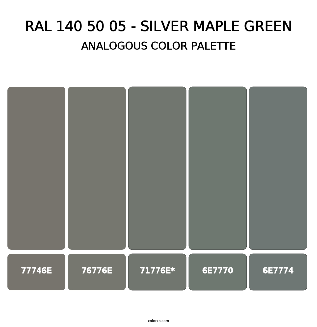 RAL 140 50 05 - Silver Maple Green - Analogous Color Palette
