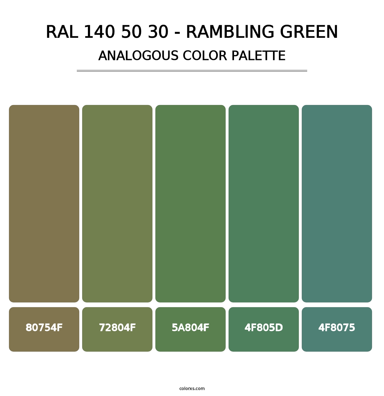 RAL 140 50 30 - Rambling Green - Analogous Color Palette