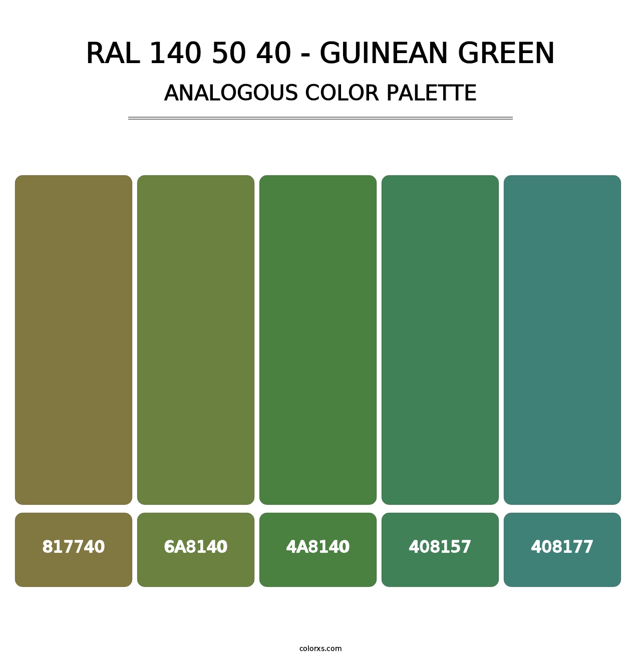 RAL 140 50 40 - Guinean Green - Analogous Color Palette