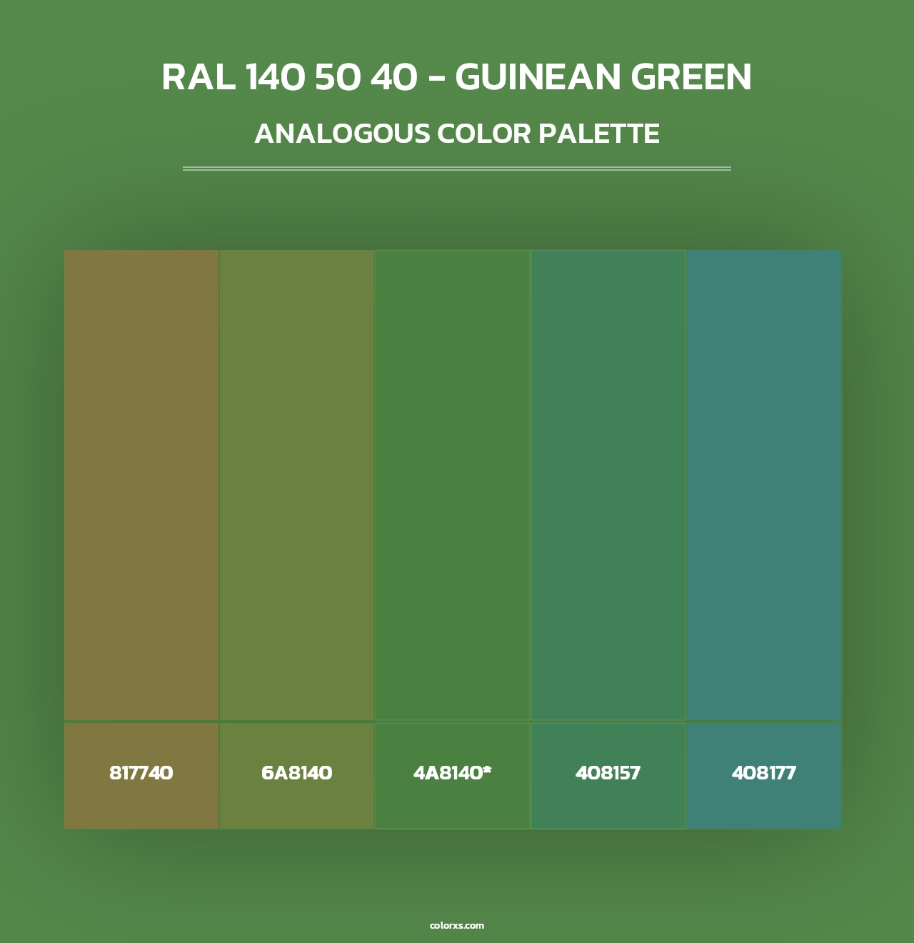 RAL 140 50 40 - Guinean Green - Analogous Color Palette