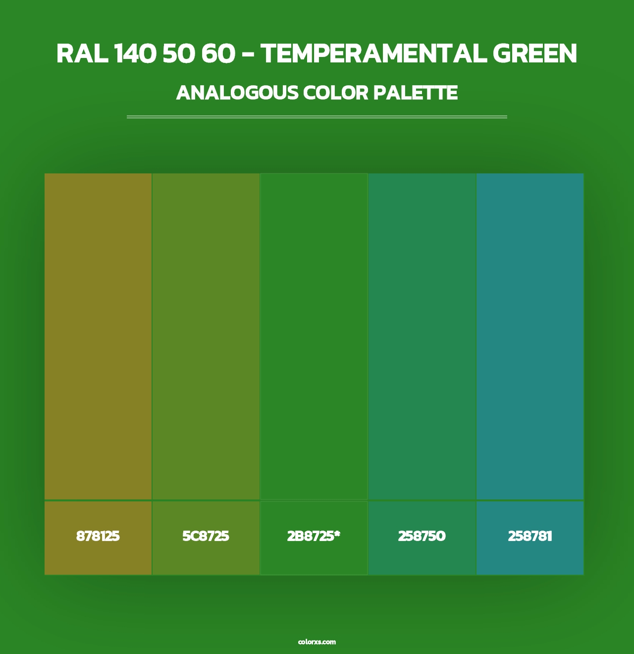 RAL 140 50 60 - Temperamental Green - Analogous Color Palette