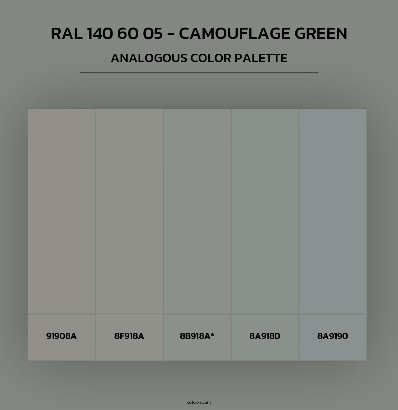 RAL 140 60 05 - Camouflage Green - Analogous Color Palette
