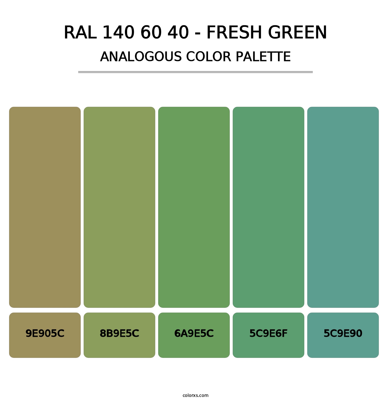 RAL 140 60 40 - Fresh Green - Analogous Color Palette