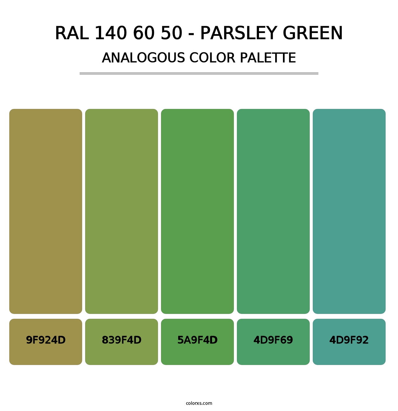 RAL 140 60 50 - Parsley Green - Analogous Color Palette