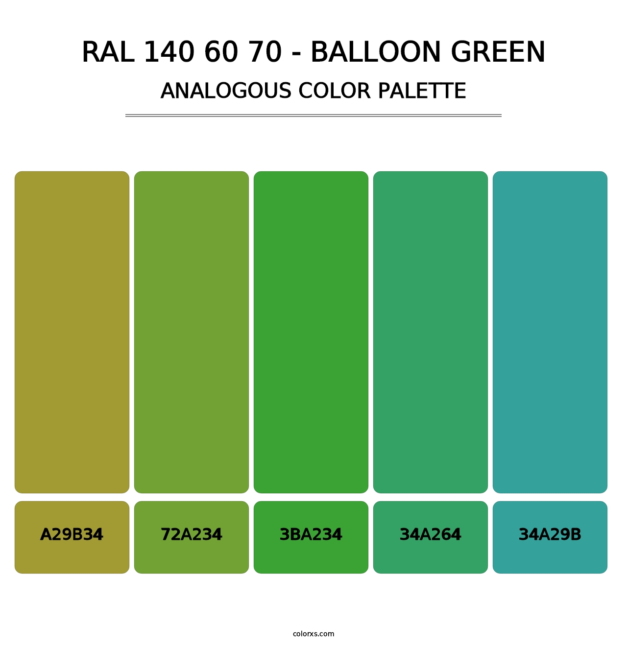RAL 140 60 70 - Balloon Green - Analogous Color Palette