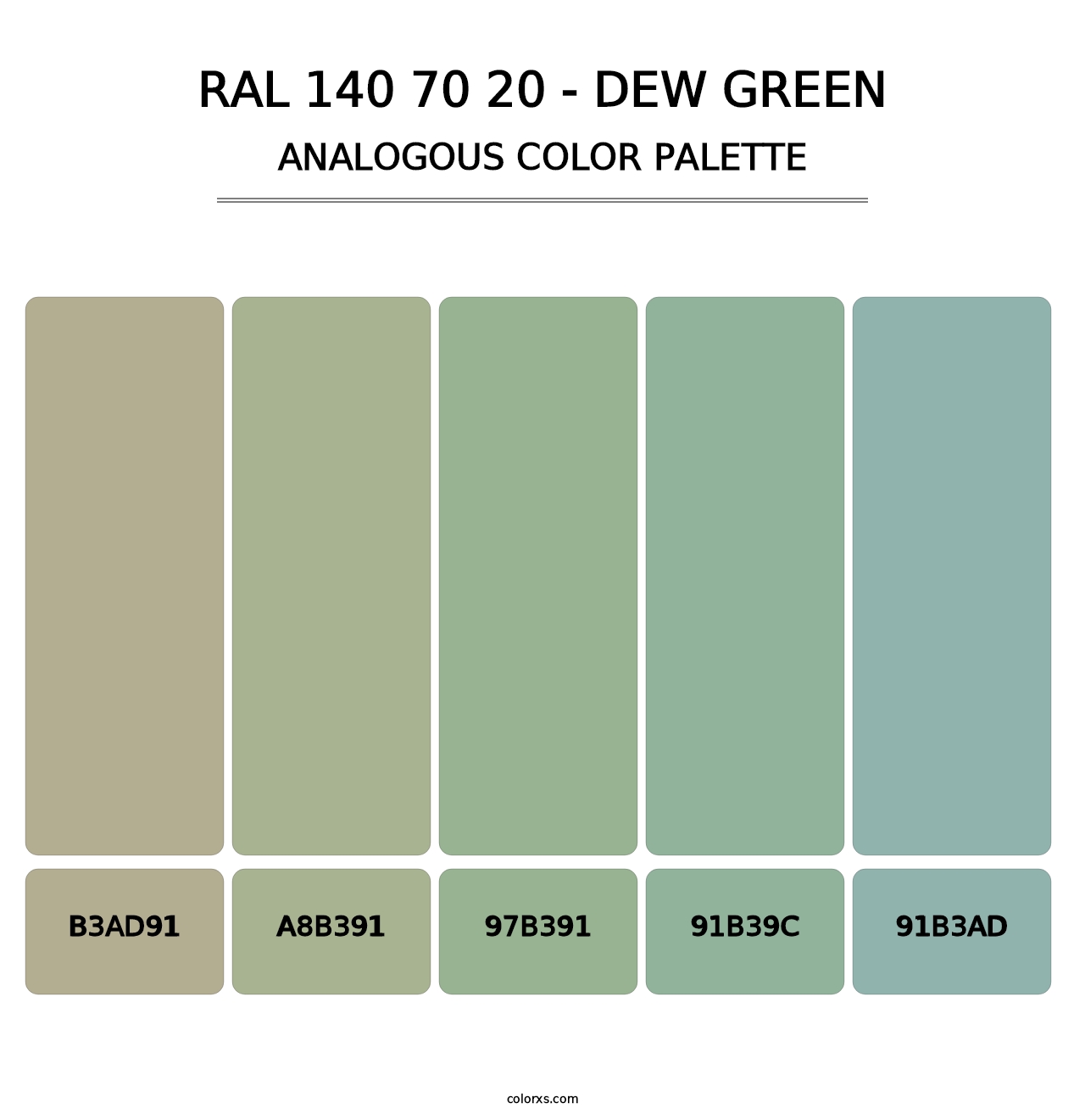 RAL 140 70 20 - Dew Green - Analogous Color Palette