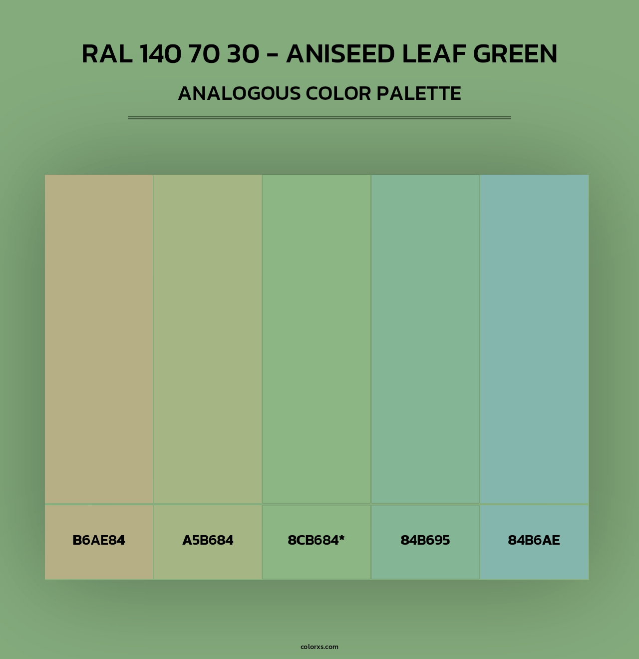 RAL 140 70 30 - Aniseed Leaf Green - Analogous Color Palette