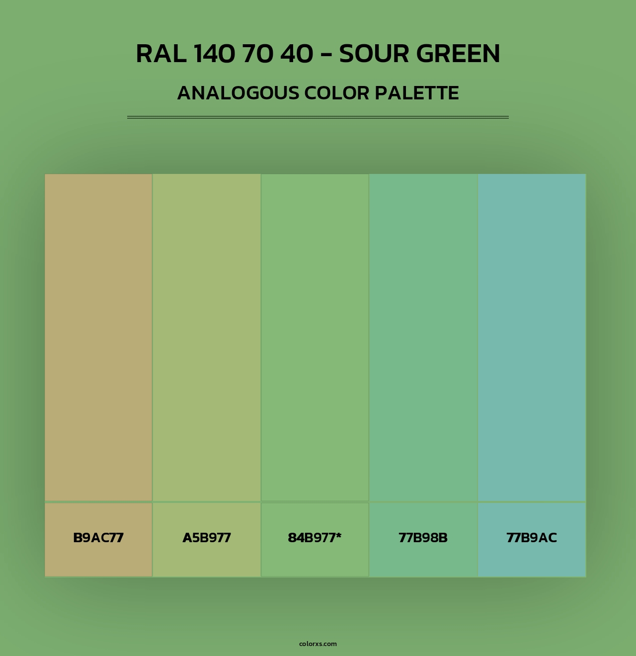 RAL 140 70 40 - Sour Green - Analogous Color Palette