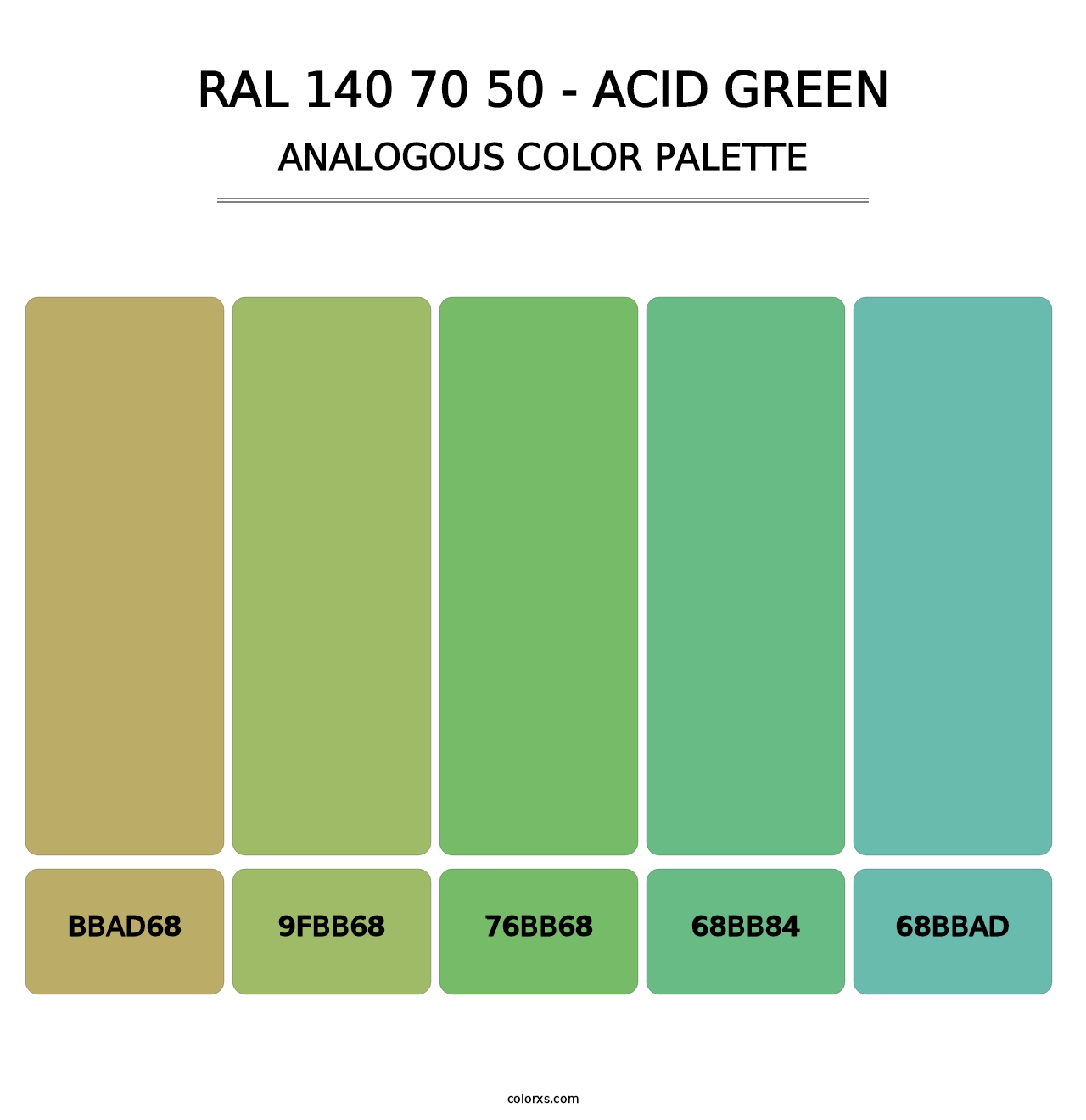 RAL 140 70 50 - Acid Green - Analogous Color Palette