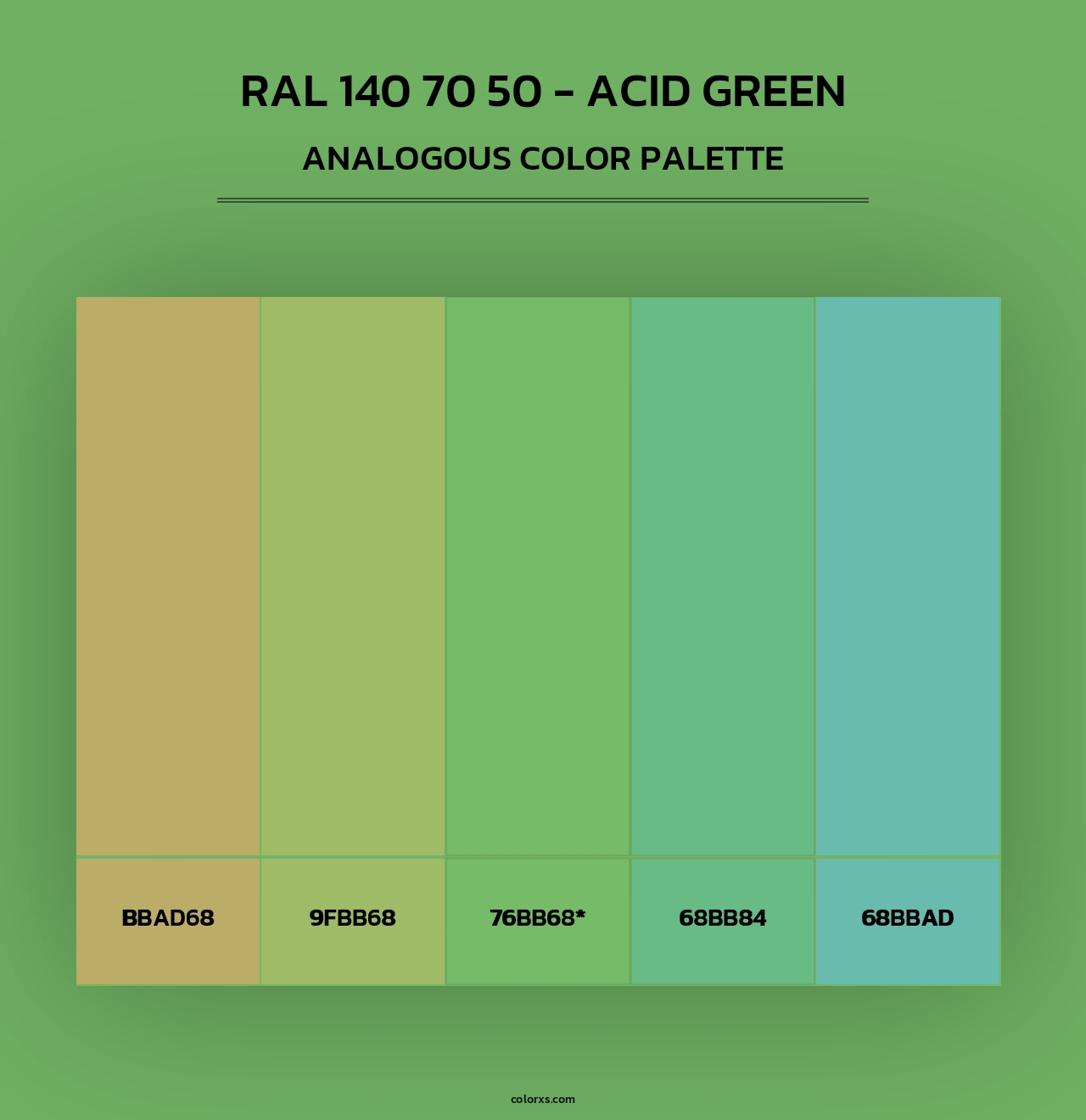 RAL 140 70 50 - Acid Green - Analogous Color Palette