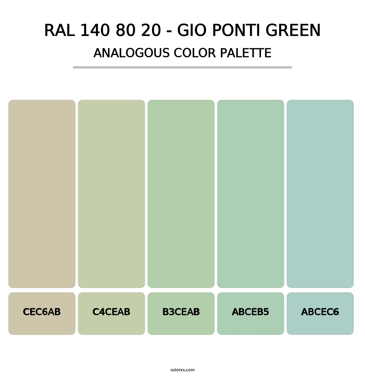 RAL 140 80 20 - Gio Ponti Green - Analogous Color Palette