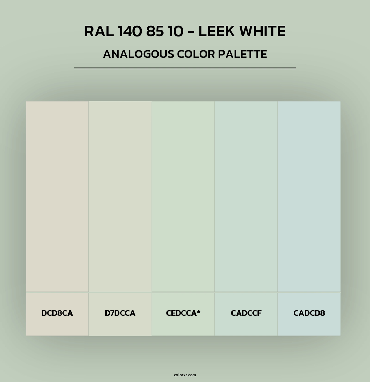 RAL 140 85 10 - Leek White - Analogous Color Palette