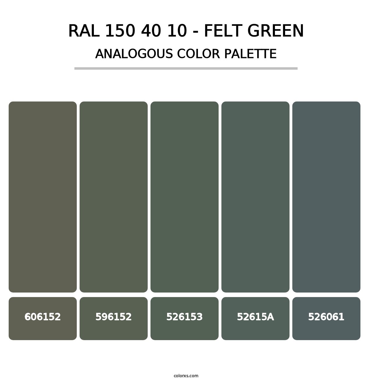 RAL 150 40 10 - Felt Green - Analogous Color Palette