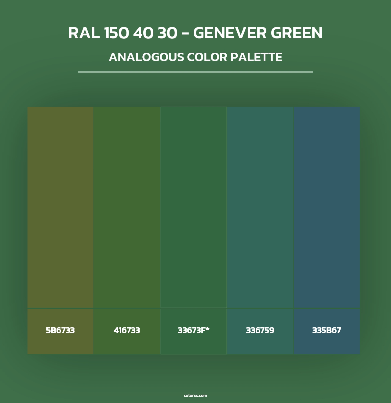 RAL 150 40 30 - Genever Green - Analogous Color Palette