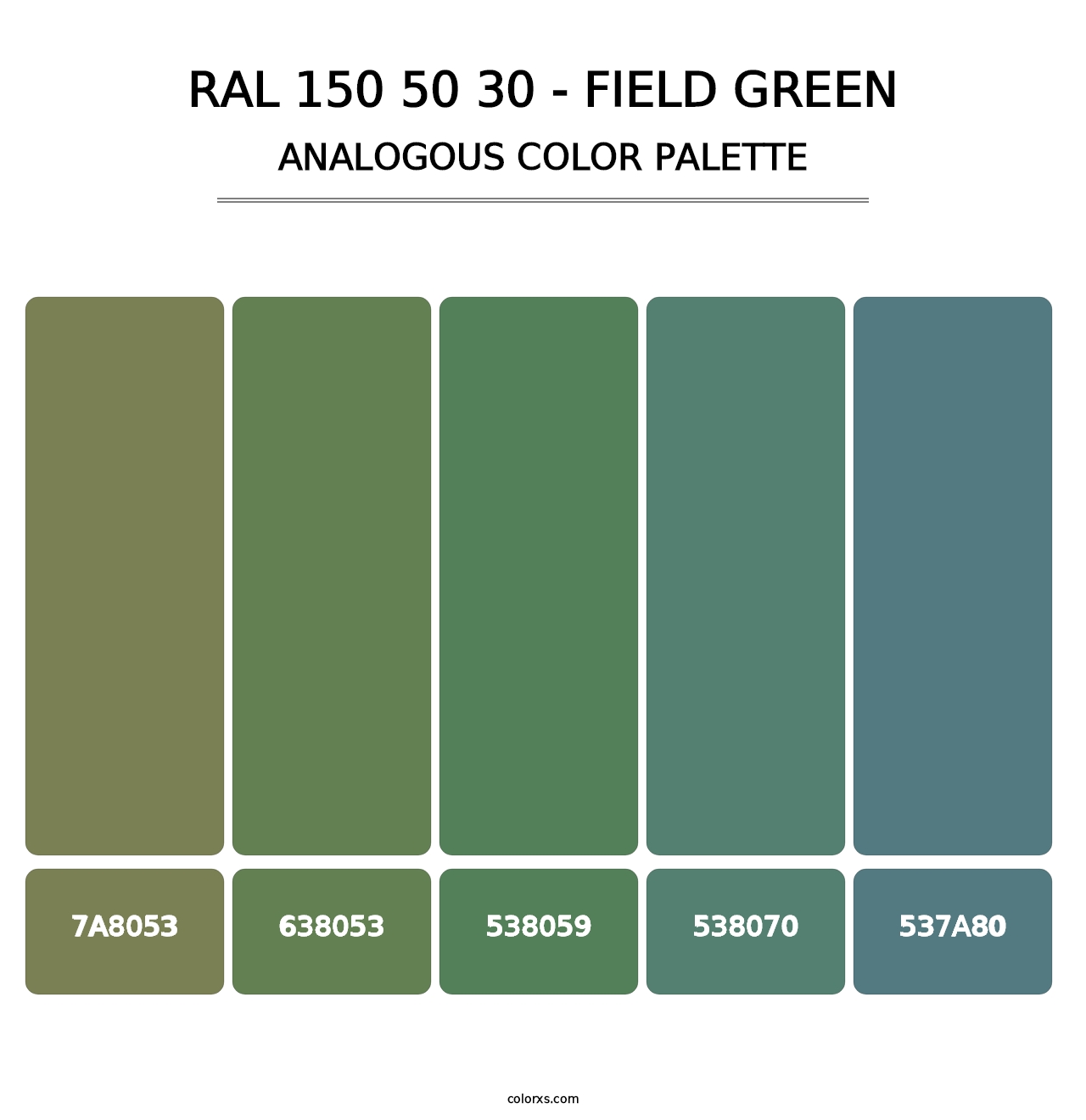 RAL 150 50 30 - Field Green - Analogous Color Palette