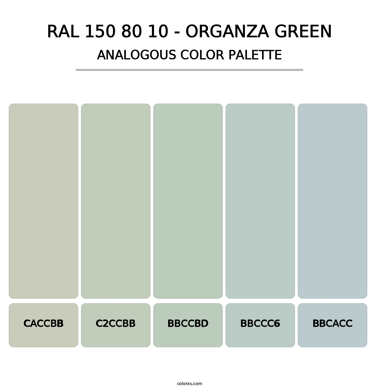 RAL 150 80 10 - Organza Green - Analogous Color Palette