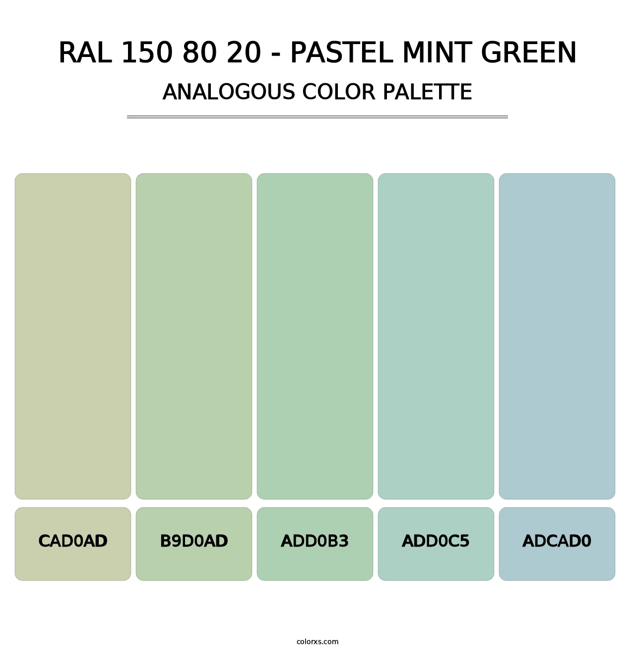 RAL 150 80 20 - Pastel Mint Green - Analogous Color Palette