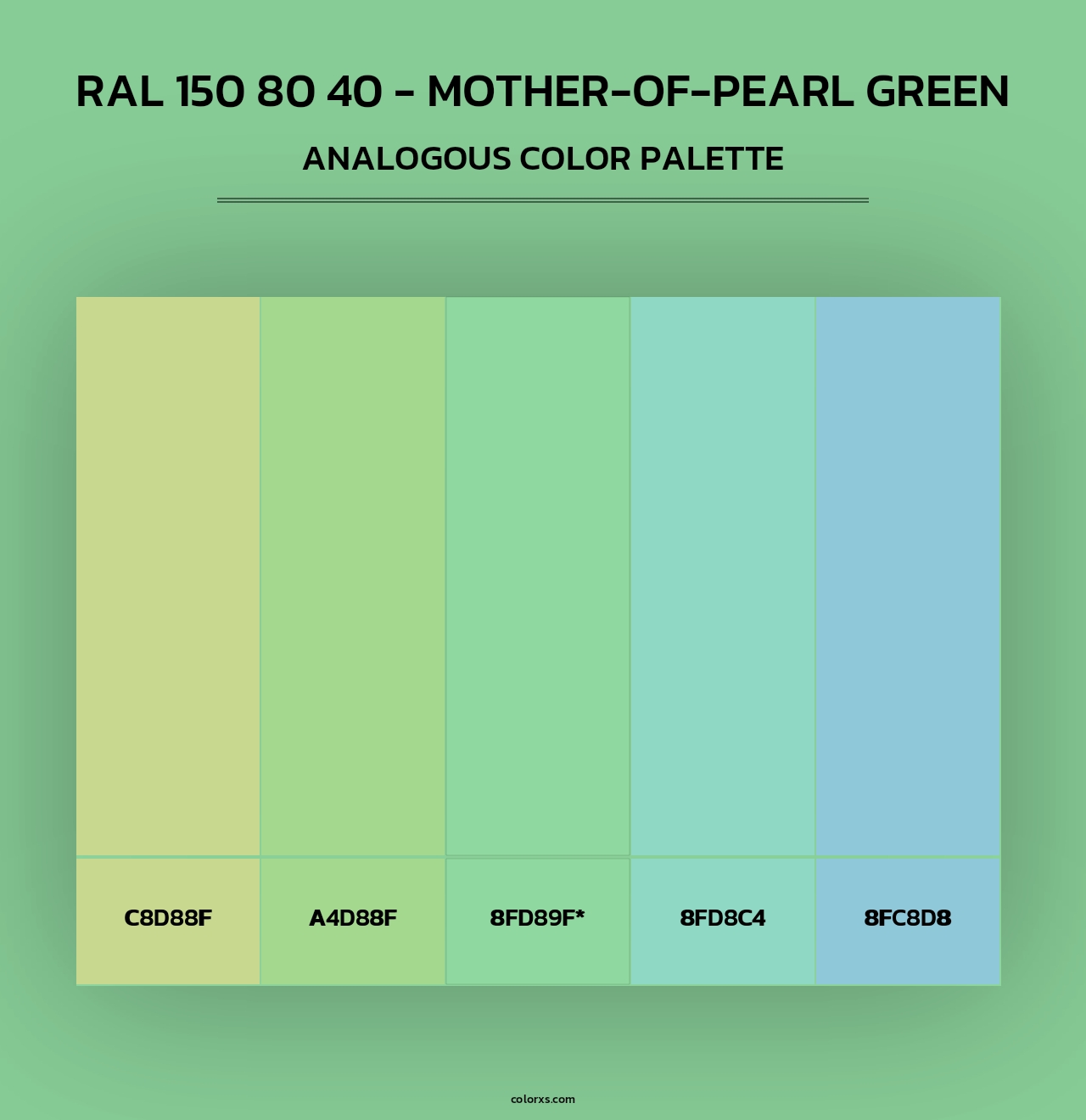 RAL 150 80 40 - Mother-Of-Pearl Green - Analogous Color Palette