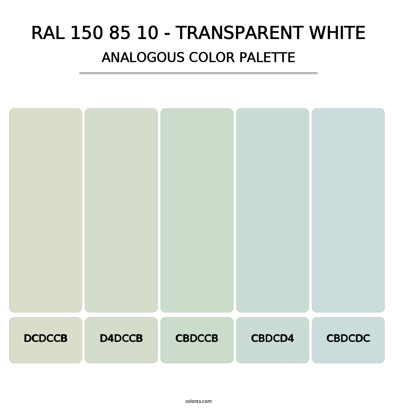 RAL 150 85 10 - Transparent White - Analogous Color Palette