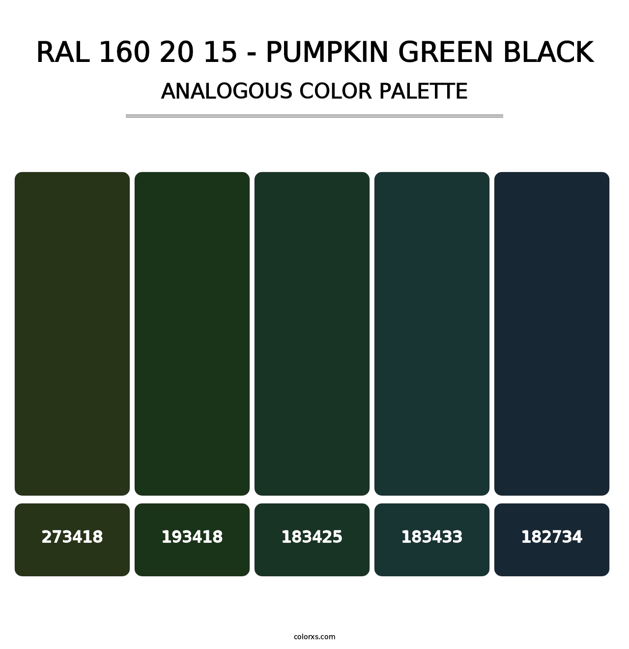 RAL 160 20 15 - Pumpkin Green Black - Analogous Color Palette