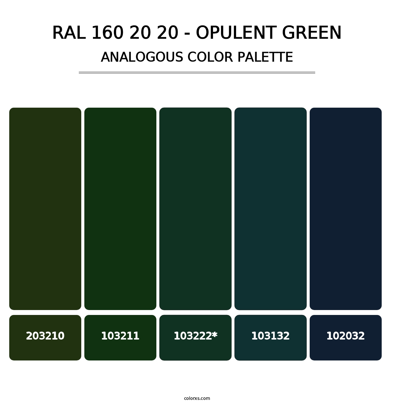 RAL 160 20 20 - Opulent Green - Analogous Color Palette