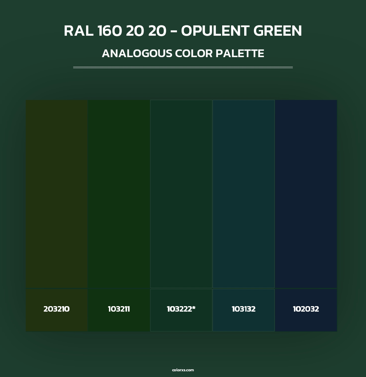 RAL 160 20 20 - Opulent Green - Analogous Color Palette